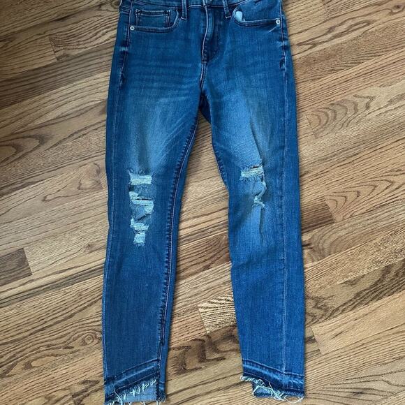 Express Frayed Skinny Jeans Size 0 - Picture 1 of 3